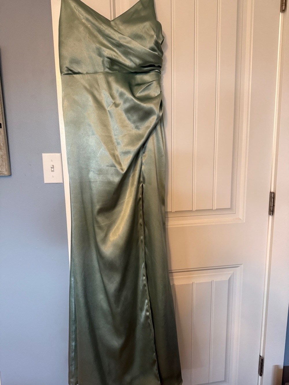 Birdy Grey Satin Olive Green Evening Dress